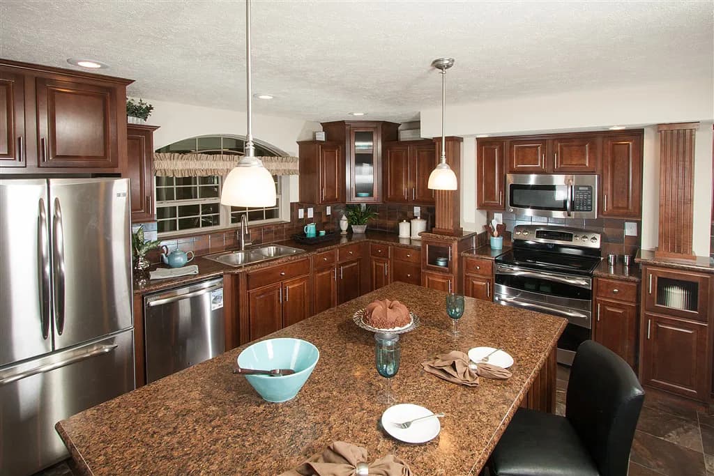 Landmark ranch kitchen home features