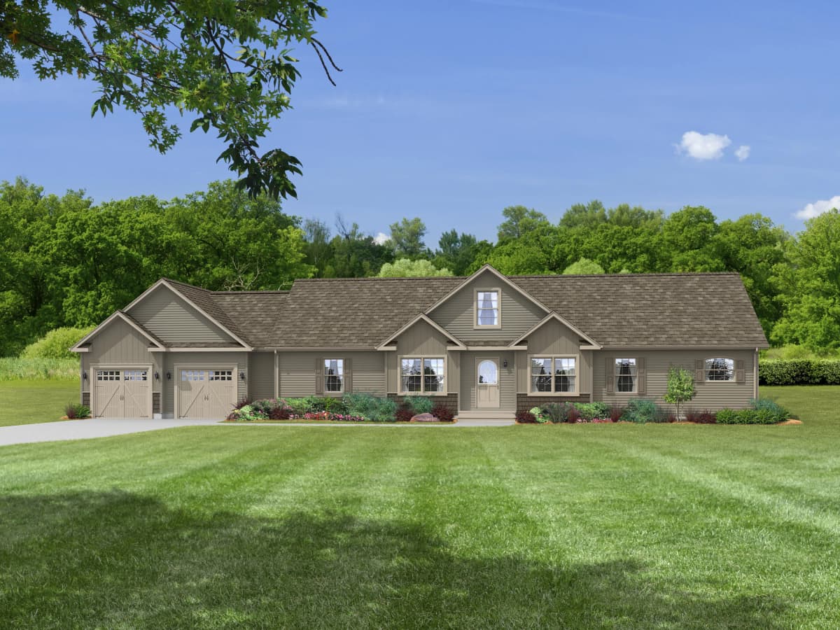 Landmark ranch hero and exterior home features
